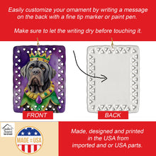 Load image into Gallery viewer, Neapolitan Mastiff King of Mardi Gras Porcelain Ornament