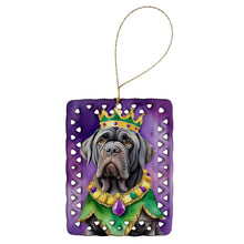Load image into Gallery viewer, Neapolitan Mastiff King of Mardi Gras Porcelain Ornament