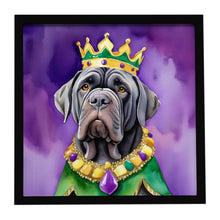 Load image into Gallery viewer, Neapolitan Mastiff King of Mardi Gras Framed Metal Print