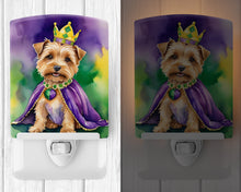 Load image into Gallery viewer, Norfolk Terrier King of Mardi Gras Ceramic Night Light