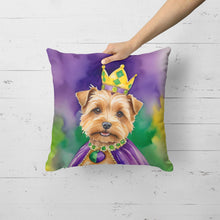 Load image into Gallery viewer, Norfolk Terrier King of Mardi Gras Throw Pillow