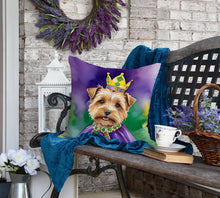 Load image into Gallery viewer, Norfolk Terrier King of Mardi Gras Throw Pillow