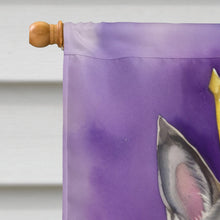 Load image into Gallery viewer, Norwegian Elkhound King of Mardi Gras House Flag