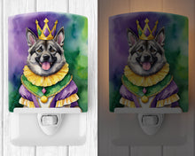 Load image into Gallery viewer, Norwegian Elkhound King of Mardi Gras Ceramic Night Light