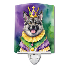 Load image into Gallery viewer, Norwegian Elkhound King of Mardi Gras Ceramic Night Light