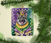 Load image into Gallery viewer, Norwegian Elkhound King of Mardi Gras Porcelain Ornament