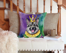 Load image into Gallery viewer, Norwegian Elkhound King of Mardi Gras Throw Pillow - 14x14 Decorative Pillow – Art for Your Home &amp; Patio
