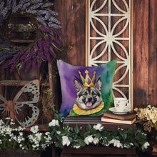 Load image into Gallery viewer, Norwegian Elkhound King of Mardi Gras Throw Pillow