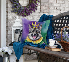 Load image into Gallery viewer, Norwegian Elkhound King of Mardi Gras Throw Pillow