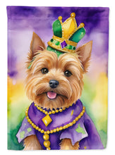 Load image into Gallery viewer, Norwich Terrier King of Mardi Gras House Flag