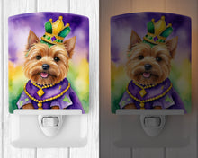Load image into Gallery viewer, Norwich Terrier King of Mardi Gras Ceramic Night Light