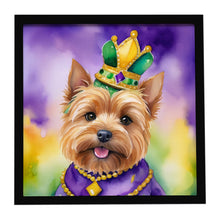 Load image into Gallery viewer, Norwich Terrier King of Mardi Gras Framed Metal Print