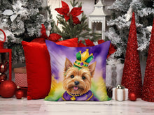 Load image into Gallery viewer, Norwich Terrier King of Mardi Gras Throw Pillow - 14x14 Decorative Pillow – Art for Your Home &amp; Patio