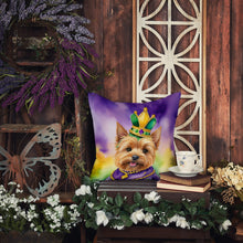 Load image into Gallery viewer, Norwich Terrier King of Mardi Gras Throw Pillow
