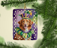 Load image into Gallery viewer, Nova Scotia Duck Tolling Retriever King of Mardi Gras Porcelain Ornament