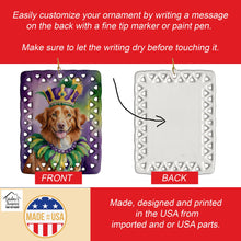 Load image into Gallery viewer, Nova Scotia Duck Tolling Retriever King of Mardi Gras Porcelain Ornament