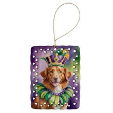 Load image into Gallery viewer, Nova Scotia Duck Tolling Retriever King of Mardi Gras Porcelain Ornament