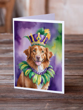 Load image into Gallery viewer, Nova Scotia Duck Tolling Retriever King of Mardi Gras Greeting Cards - Blank Note Cards – 8-Pack of Artist-Designed Cards with Envelopes