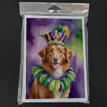 Load image into Gallery viewer, Nova Scotia Duck Tolling Retriever King of Mardi Gras Greeting Cards - Blank Note Cards – 8-Pack of Artist-Designed Cards with Envelopes