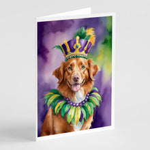 Load image into Gallery viewer, Nova Scotia Duck Tolling Retriever King of Mardi Gras Greeting Cards - Blank Note Cards – 8-Pack of Artist-Designed Cards with Envelopes