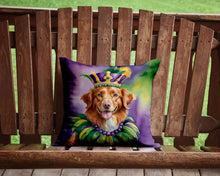 Load image into Gallery viewer, Nova Scotia Duck Tolling Retriever King of Mardi Gras Throw Pillow - 14x14 Decorative Pillow – Art for Your Home &amp; Patio