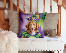 Load image into Gallery viewer, Nova Scotia Duck Tolling Retriever King of Mardi Gras Throw Pillow - 14x14 Decorative Pillow – Art for Your Home &amp; Patio