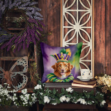 Load image into Gallery viewer, Nova Scotia Duck Tolling Retriever King of Mardi Gras Throw Pillow - 14x14 Decorative Pillow – Art for Your Home &amp; Patio