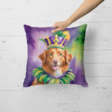 Load image into Gallery viewer, Nova Scotia Duck Tolling Retriever King of Mardi Gras Throw Pillow