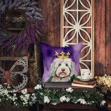 Load image into Gallery viewer, Old English Sheepdog King of Mardi Gras Throw Pillow - 14x14 Decorative Pillow – Art for Your Home &amp; Patio