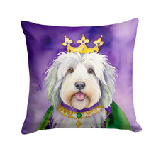 Load image into Gallery viewer, Old English Sheepdog King of Mardi Gras Throw Pillow - 14x14 Decorative Pillow – Art for Your Home &amp; Patio