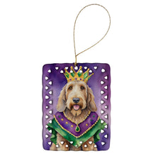 Load image into Gallery viewer, Otterhound King of Mardi Gras Porcelain Ornament
