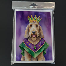 Load image into Gallery viewer, Otterhound King of Mardi Gras Greeting Cards - Blank Note Cards – 8-Pack of Artist-Designed Cards with Envelopes