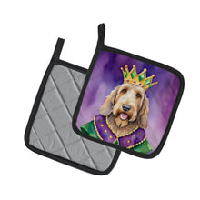 Load image into Gallery viewer, Otterhound King of Mardi Gras Pot Holders - Set of 2 Decorative Kitchen Helpers | Made in the USA