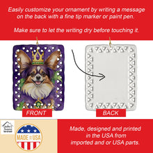 Load image into Gallery viewer, Papillon King of Mardi Gras Porcelain Ornament