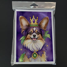 Load image into Gallery viewer, Papillon King of Mardi Gras Greeting Cards - Blank Note Cards – 8-Pack of Artist-Designed Cards with Envelopes