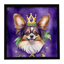 Load image into Gallery viewer, Papillon King of Mardi Gras Framed Metal Print