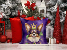 Load image into Gallery viewer, Papillon King of Mardi Gras Throw Pillow - 14x14 Decorative Pillow – Art for Your Home &amp; Patio