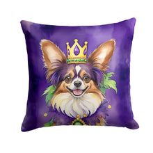 Load image into Gallery viewer, Papillon King of Mardi Gras Throw Pillow - 14x14 Decorative Pillow – Art for Your Home &amp; Patio