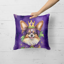 Load image into Gallery viewer, Papillon King of Mardi Gras Throw Pillow