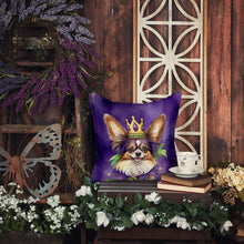 Load image into Gallery viewer, Papillon King of Mardi Gras Throw Pillow