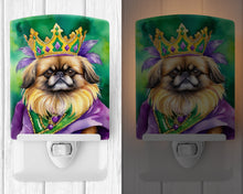 Load image into Gallery viewer, Pekingese King of Mardi Gras Ceramic Night Light