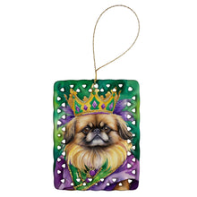 Load image into Gallery viewer, Pekingese King of Mardi Gras Porcelain Ornament