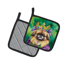 Load image into Gallery viewer, Pekingese King of Mardi Gras Pot Holders - Set of 2 Decorative Kitchen Helpers | Made in the USA