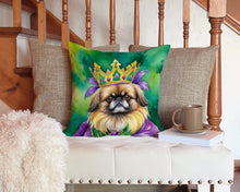 Load image into Gallery viewer, Pekingese King of Mardi Gras Throw Pillow - 14x14 Decorative Pillow – Art for Your Home &amp; Patio