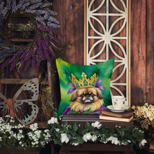 Load image into Gallery viewer, Pekingese King of Mardi Gras Throw Pillow - 14x14 Decorative Pillow – Art for Your Home &amp; Patio