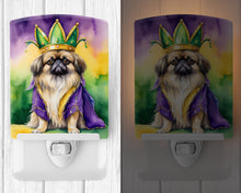 Load image into Gallery viewer, Pekingese King of Mardi Gras Ceramic Night Light