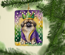 Load image into Gallery viewer, Pekingese King of Mardi Gras Porcelain Ornament