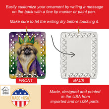 Load image into Gallery viewer, Pekingese King of Mardi Gras Porcelain Ornament