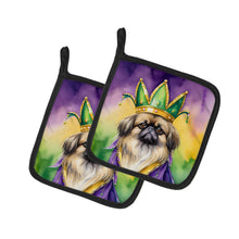 Load image into Gallery viewer, Pekingese King of Mardi Gras Pot Holders - Set of 2 Decorative Kitchen Helpers | Made in the USA