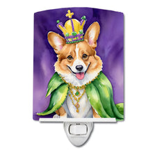 Load image into Gallery viewer, Corgi King of Mardi Gras Ceramic Night Light